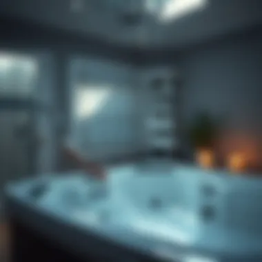 Homeowner inspecting a jacuzzi bathtub for leaks