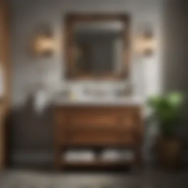Charming vintage-style bathroom vanity in rustic finish