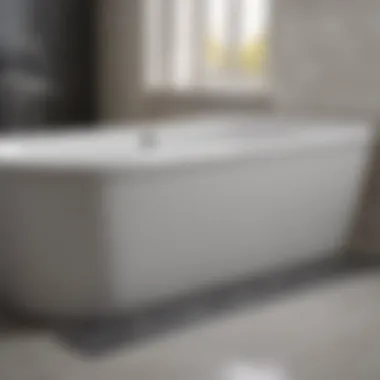 Elegant anti-slip strip applied to a bathtub