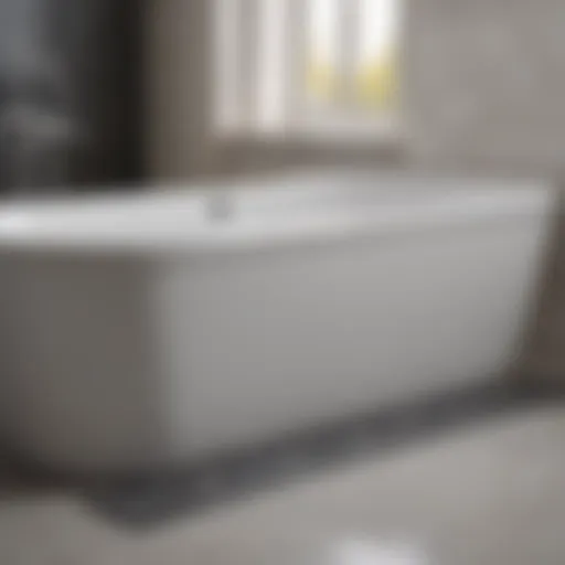 Elegant anti-slip strip applied to a bathtub