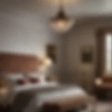 Seamless Blend of Antique and Modern Lighting A stylish combination of antique lighting fixtures in a modern bedroom