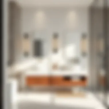 Application of Asymmetrical Vanities in Modern Design Stylish asymmetrical bathroom vanity integrated into a modern bathroom layout.