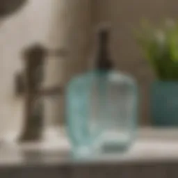 Elegant Avanti sea glass soap dispenser in a modern bathroom setting