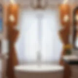 Elegant sheer curtains for a modern bathroom window