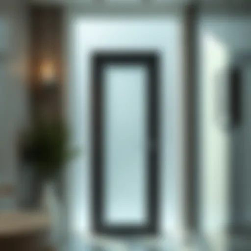 Elegant frosted glass bathroom door panel