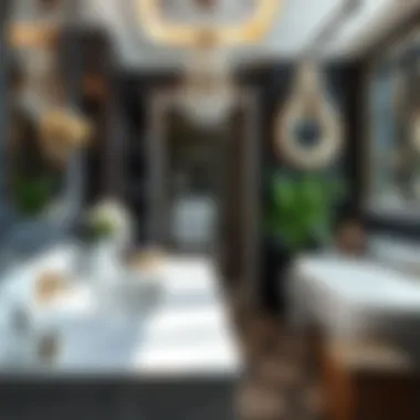 A selection of high-quality materials for bathroom countertops and tiles