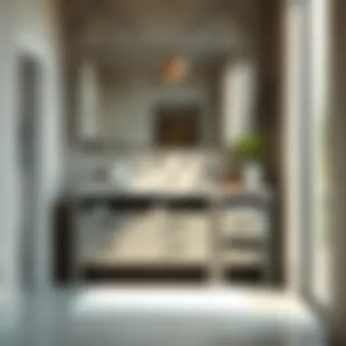 Modern bathroom vanity with integrated storage solutions for functionality