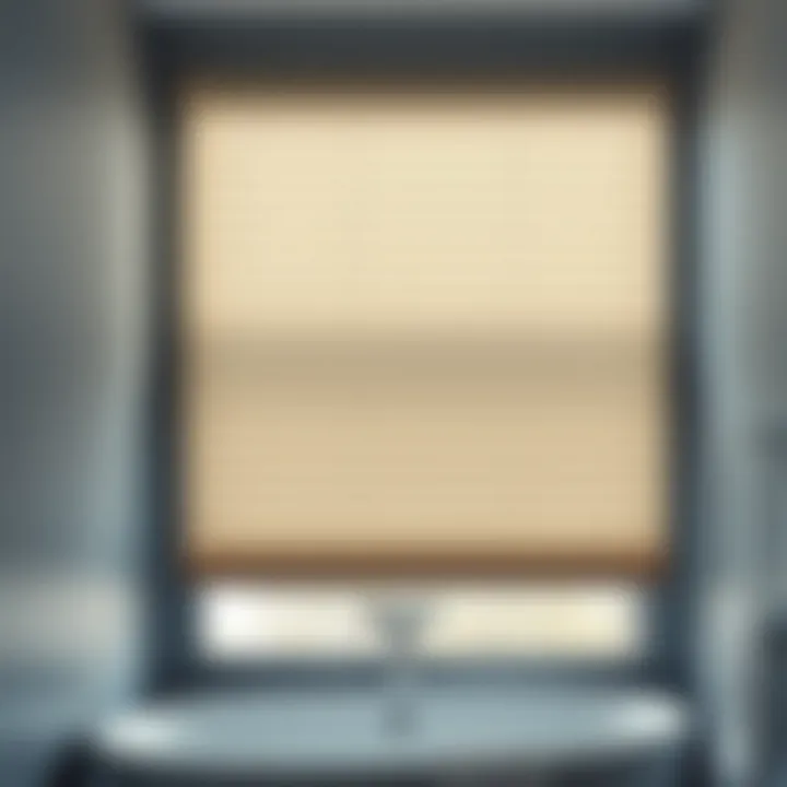 Functional Blinds for Privacy Stylish blinds installed over a frosted glass window