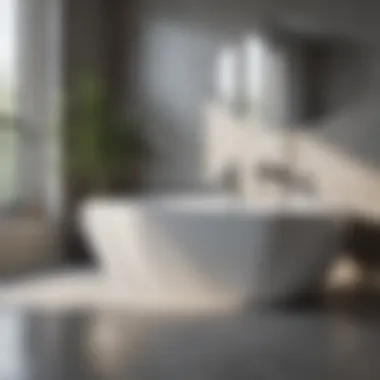 Sleek Minimalism in Bath Design Modern minimalist bathtub holder in a contemporary bathroom