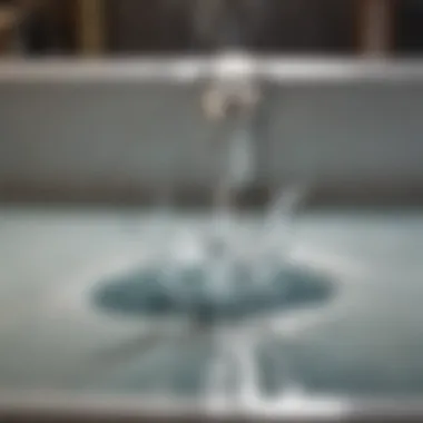 Capturing the Beauty of Water in Bathtub Photography Close-up of water droplets on a smooth surface