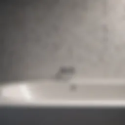 Close-up view of a textured plastic bathtub panel