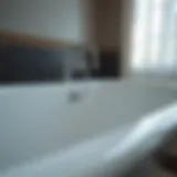 Exquisite Refinishing Detail Close-up of a beautifully refinished bathtub surface