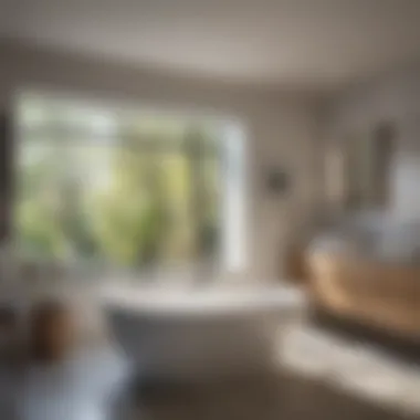 Homeowner admiring a newly reglazed bathtub in a modern bathroom