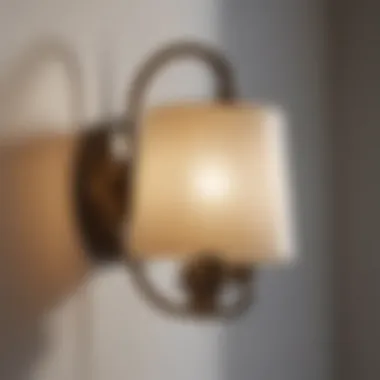 Close-up of a stylish battery-operated sconce showcasing its design features