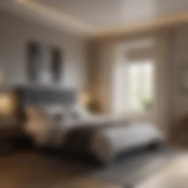 Cozy bedroom ambiance enhanced by recessed lights