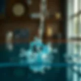 Visual representation of chlorine molecules in water