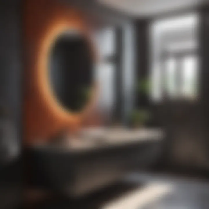 Contrasting colors enhancing bathroom depth