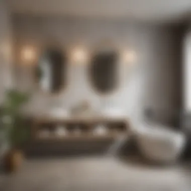 Elegant small bathroom with light color palette