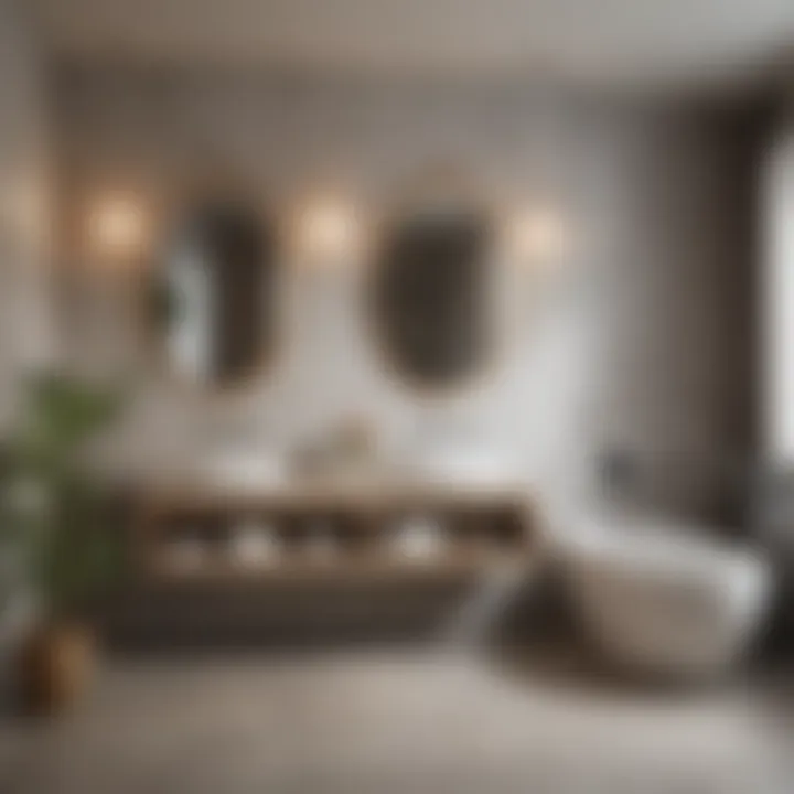 Elegant small bathroom with light color palette