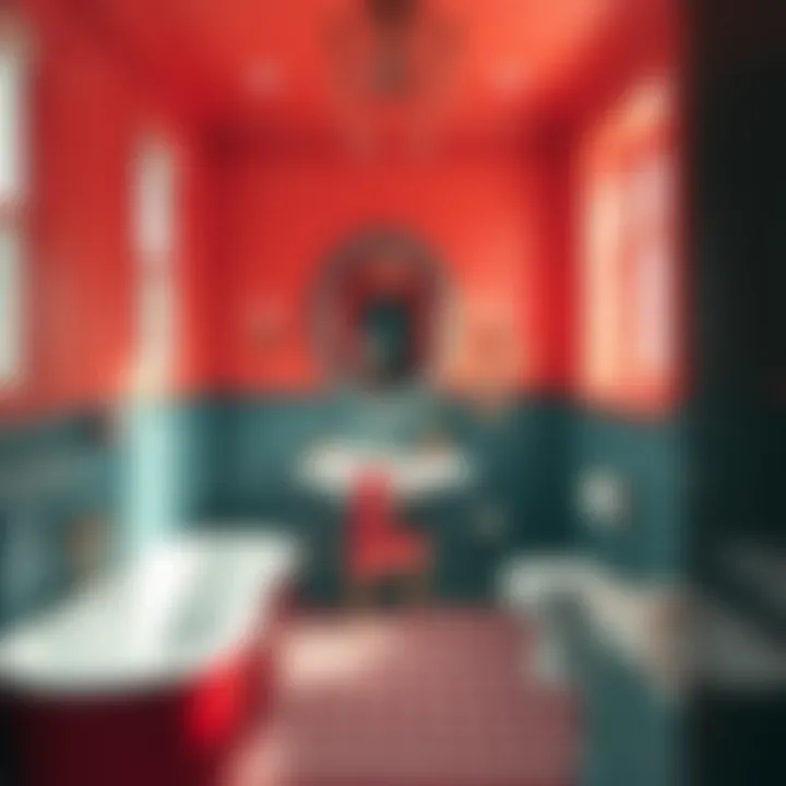 Incorporating Bold Colors for Unique Bathroom Designs A vibrant bathroom with bold color accents