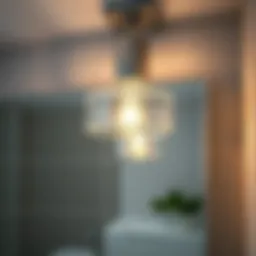 Elegant chrome bathroom light fixture illuminating a modern bathroom