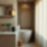 Close-up of pristine stone tiles in a bathroom setting