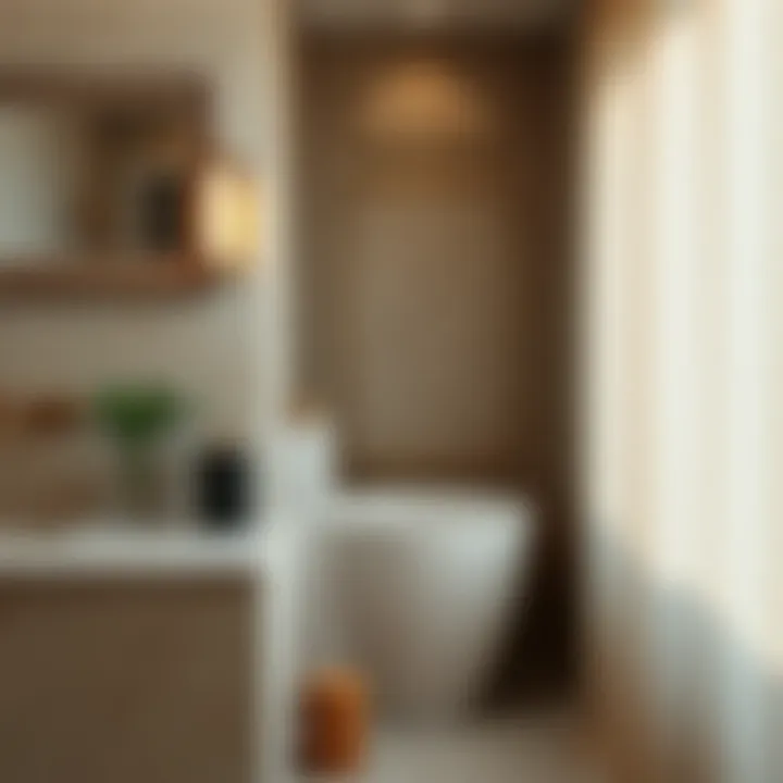 Close-up of pristine stone tiles in a bathroom setting