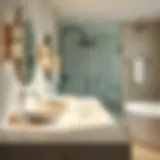 Sparkling quartz countertop in a modern bathroom