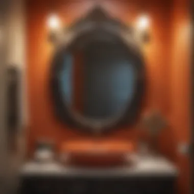 Colorful accent decor in a cozy guest bathroom