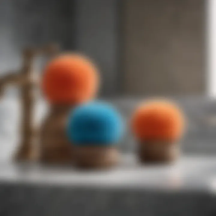 Selection of various bathroom spin scrubbers showcasing their designs and features