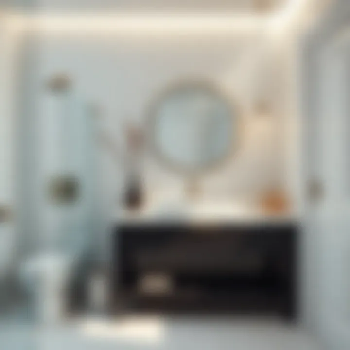 Minimalist Aesthetic in Bathroom Design Stylish bathroom with a minimalist vanity and chic accessories