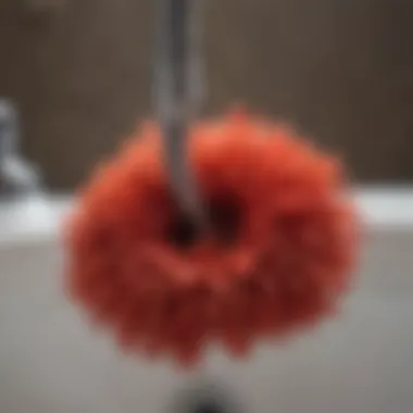 Close-up of a pipe cleaner in action