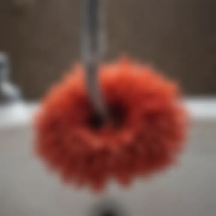 Close-up of a pipe cleaner in action