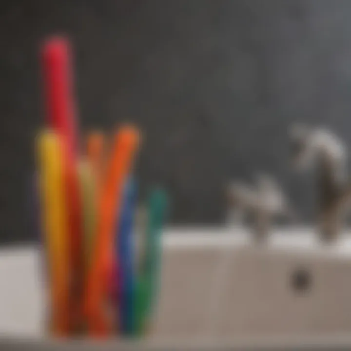 Variety of bathroom sink pipe cleaners displayed