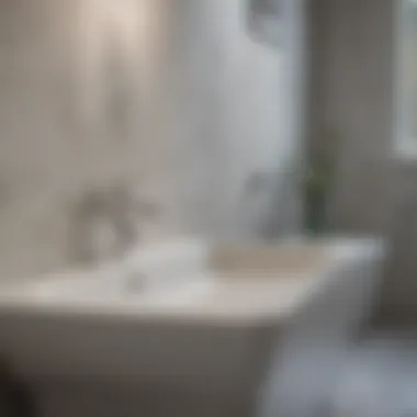 Close-up of a sparkling clean bathroom surface after using bleach cleaner