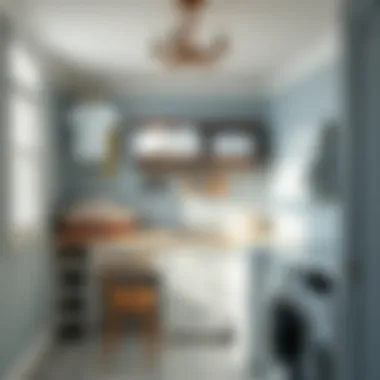 Aesthetic laundry area showcasing a serene environment