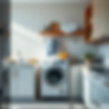 Compact laundry table in a modern kitchen setting