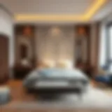 Modern bedroom design with elegant decor