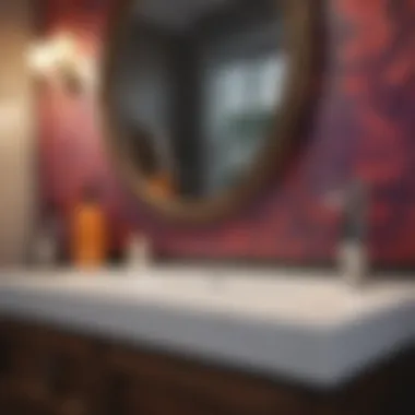 Colorful accessories and decor enhancing a vanity space