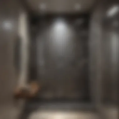 Elegant Materials in Narrow Shower Area Elegant use of materials in a narrow shower area