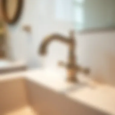 Faucet Installation with Pop-Up Drain Detailed view of faucet installation showcasing pop-up drain functionality