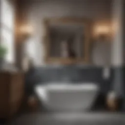 Elegant dog-themed bathroom decor with stylish accents