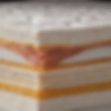 Cross-section of the Dormia memory foam mattress showing its layers