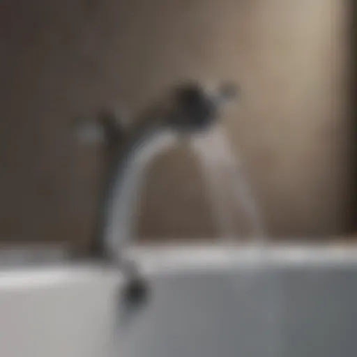 Close-up view of a faucet with water dripping