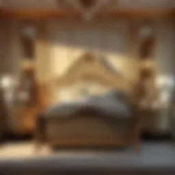 Luxurious bedroom set featuring a plush bed and elegant nightstands
