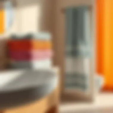 A beautifully coordinated color palette of towels enhancing bathroom decor