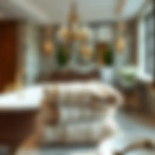 Luxurious textured towels displayed in an elegant bathroom setting