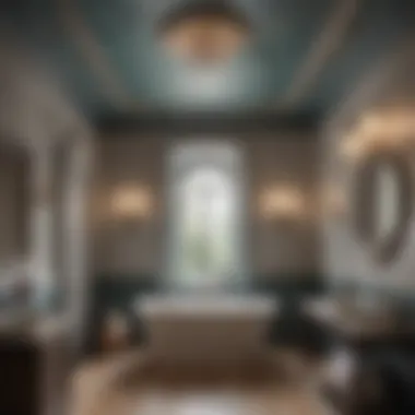 Elegant Bathroom with Painted Ceiling Elegant bathroom showcasing a beautifully painted ceiling