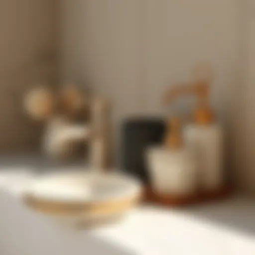 Aesthetic Bathroom Accessories Stylish bathroom accessories arranged aesthetically