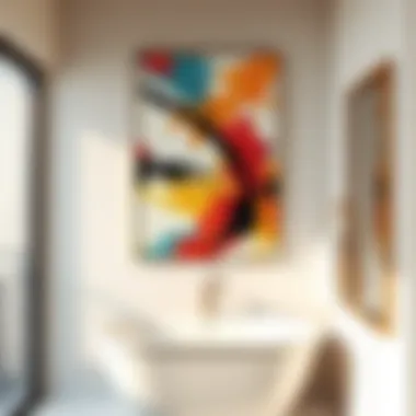 Elegant Abstract Bathroom Wall Art Elegant bathroom wall art featuring abstract designs